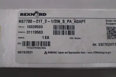 NEW REXNORD NS7700-21T_2-1/2IN_S_PA _ADAPT/ 10028593 SPROCKET STOCK H1563