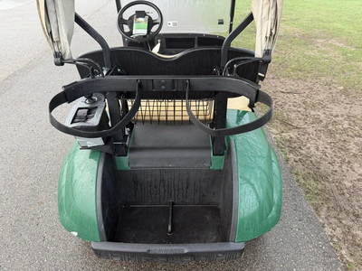 (1) 2015 E-Z-Go golf cart with a Kawasaki gas engine, includes canopy, ball cover, club cover, fold-...
