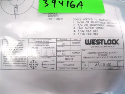 Lot (4) Westlock Controls Bracket Adapter Kit for GEMU Type 620 & 656 NEW G2