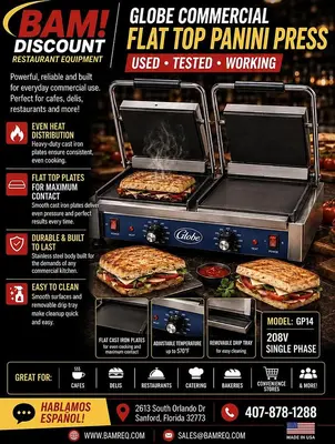 Used GLOBE KSGDUE14D Sandwich Machines Florida US | BAM Discount Restaurant Equipment #1230761