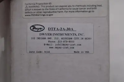 DWYER DTFA-2A-30A AIR FLOWMETER 100PSI 30SCFM - NEW IN BOX - STOCK GF52A