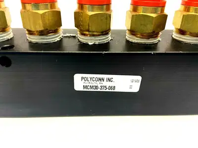 USED POLYCONN 6 PORT PNEUMATIC MANIFOLD