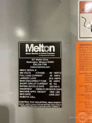 USED 2021 MELTON ROBOTIC WELD CELL