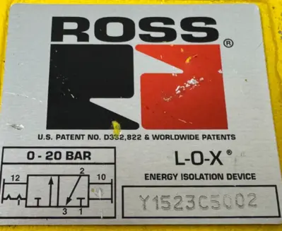 NEW ROSS Y1523C5002 LOCK-OUT VALVE 15-300PSI