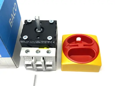 New | in-Stock BACO Emergency Disconnect Switch 4-Poles, 63A Current 222 105 Relays & Switches Michigan US | Maverick Industrial Sales #1400762