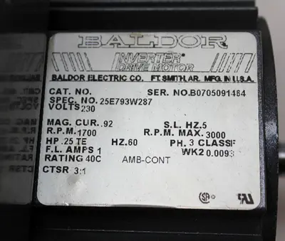 USED BALDOR 25E793W287