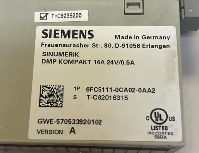 Used SIEMENS 6FC5111-0CA02-0AA2 PLC Input & Output | Surplus Asset Holdings #1216439
