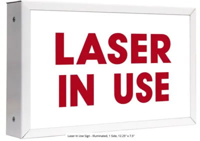 Kentek "Laser In Use" Illuminated Sign Laser Welding Screens, Barriers, & PPE | MacLean Machinery Network LLC (1)