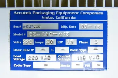 Used PHASE FIRE 33-0A0-013 Shrink Tunnels California US | Star Industries #1254473