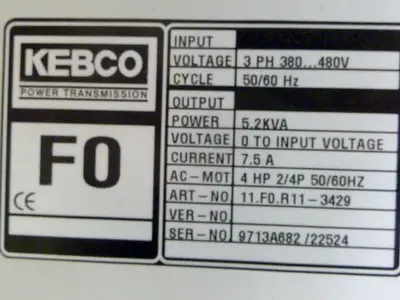 USED KEBCO 11.F0.R11-3429