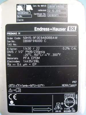 USED Endress+Hauser 50H15-9F0E9AB0BBAW