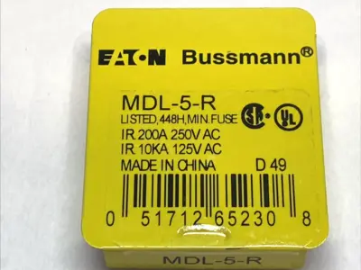 NEW BUSSMANN TIME‑DELAY FUSE 5 A 250 V GLASS TUBE 6.3×32 MM PKG OF 5