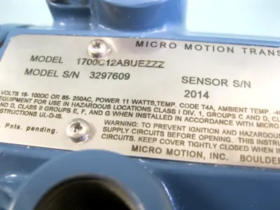 USED Micro Motion 1700 C12 AB UEZZZ