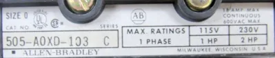 NEW ALLEN BRADLEY 505-A0XD-103 REVERSING STARTER SERIES C