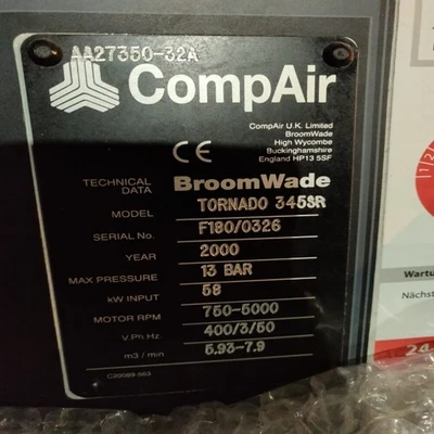 CompAir Tornado 345SR Screw Air Compressor