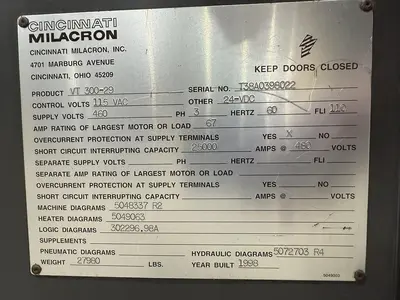 USED 1998 CINCINNATI MILACRON VT300-29