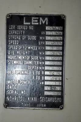 90 TON LEM SSDC HIGH SPEED PRESS