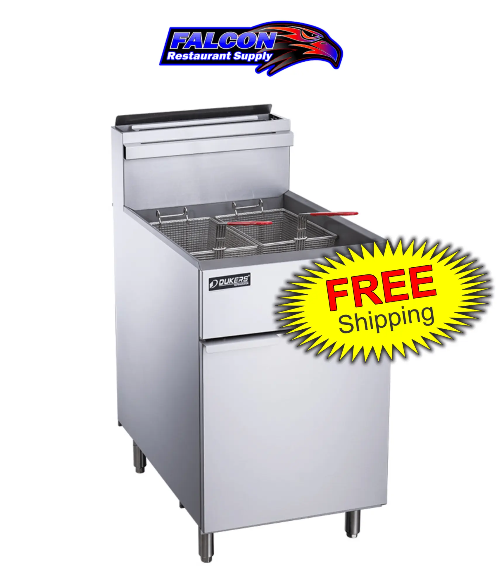 New | in-Stock Dukers New Dukers DCF5-LPG Liquid Propane Gas Floor Fryer with 5 Tube Burners 70lbs 150,000 BTU on Legs Cookers / Coolers / Fryers Illinois US | Falcon Restaurant Supply #1376308
