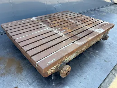 96" X 72" X 18" T-SLOTTED PORTABLE STEEL FLOOR LAYOUT PLATE: STOCK #16815