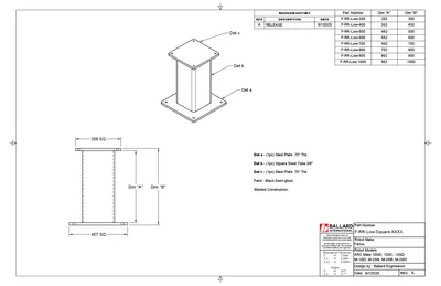 FANUC M-20iB Series Robot Riser – 800mm – Square – NEW