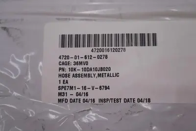 SPARTAN 4720-01-612-0278 HOSE ASSEMBLY #2745