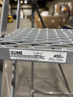 Uline - 6-Step Rolling Ladder - Bent Frame, requires repair

Seller will assist with loading.  Forkl...