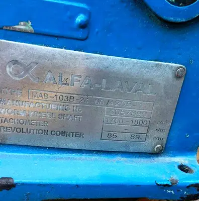 Alfa-Laval MAB 103B-24-60 oil purifier, SS bowl.