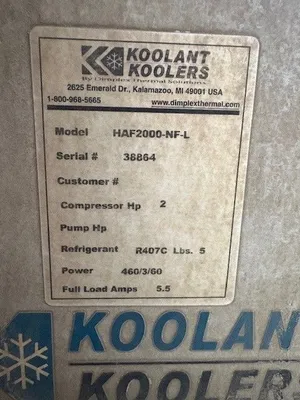 2015 KOOLANT KOOLERS HAF-2000-NF-L CHILLERS | Machinery Network (3)