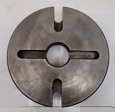 LATHE CHUCK ADAPTER BACK PLATE D1-6 MOUNT, 10" DIAMETER, 2-1/4" THRU HOLE