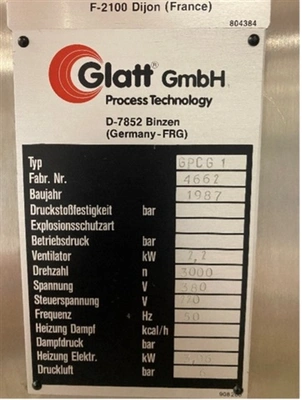 Used GLATT _UNKNOWN_ Granulators Connecticut US | DMC Industries #1281550