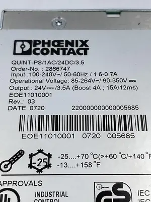 Used PHOENIX CONTACT PHOENIX CONTACT QUINT-PS/1AC/24DC/3.5 Power Supplies | ND Industrial Surplus #1215151