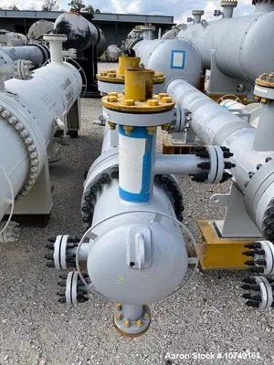 Used 234 Sq Ft Heat Exchanger, Duplex 2205 Tubes, 316L Stainless Shell, 130 Tube Holes