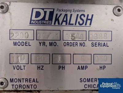 USED Kalish Kalish Liquid Filling Line, Model 2200