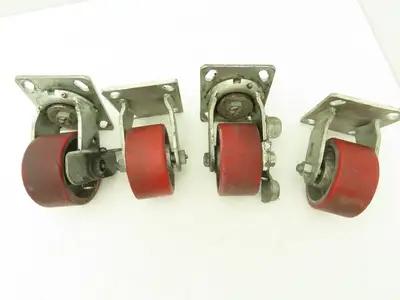 Service Caster 4" Caster Wheel Poly/Cast (2) Swivel Locking (2) Rigid Lot of 4