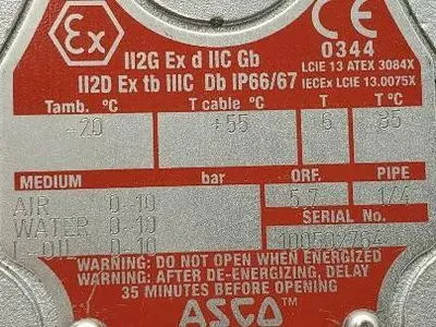 Asco WSCRET8327B302 NFM1211 Solenoid Valve 1/4" NPT 24 VDC New