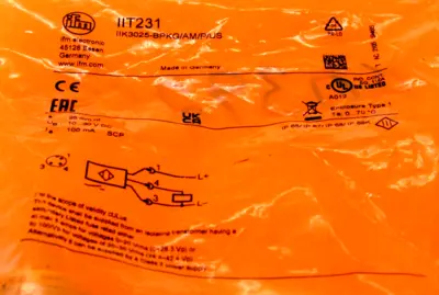 NEW IFM EFECTOR IIT231 PROXIMITY SENSOR IIK3025-BPKG/AM/P/US