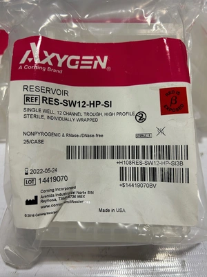 Corning Axygen RES-SW12-HP-SI Single Well High Profile Reagent Reservoir-5pc Lot