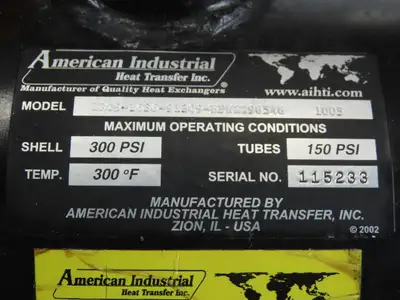 American Industrial URCS-1636-91309-HPN2296546 Shell & Tube Heat Exchanger