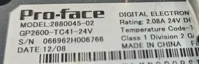 Pro-face 2880045-02 / 2980020-01 Panel View (BIN653)