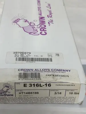 New | in-Stock CROWN ALLOY SE316/EXQ Welding Machinery (Other) Ohio US | Surplus Asset Holdings #1514670