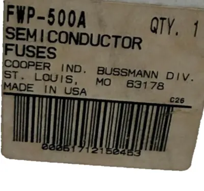 NEW BUSSMANN FWP-500A SEMICONDUCTOR FUSE 700V AC/DC FWP500A