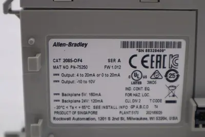 NEW Allen-Bradley 2085-OF4 Ser A Micro800 4 Analog Output Module STOCK K-2771
