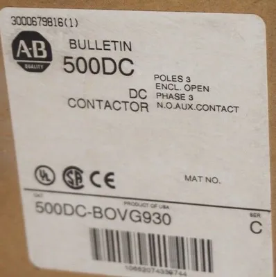 NEW ALLEN BRADLEY 500DC-BOVG930 DC CONTACTOR 500DCBOVG930