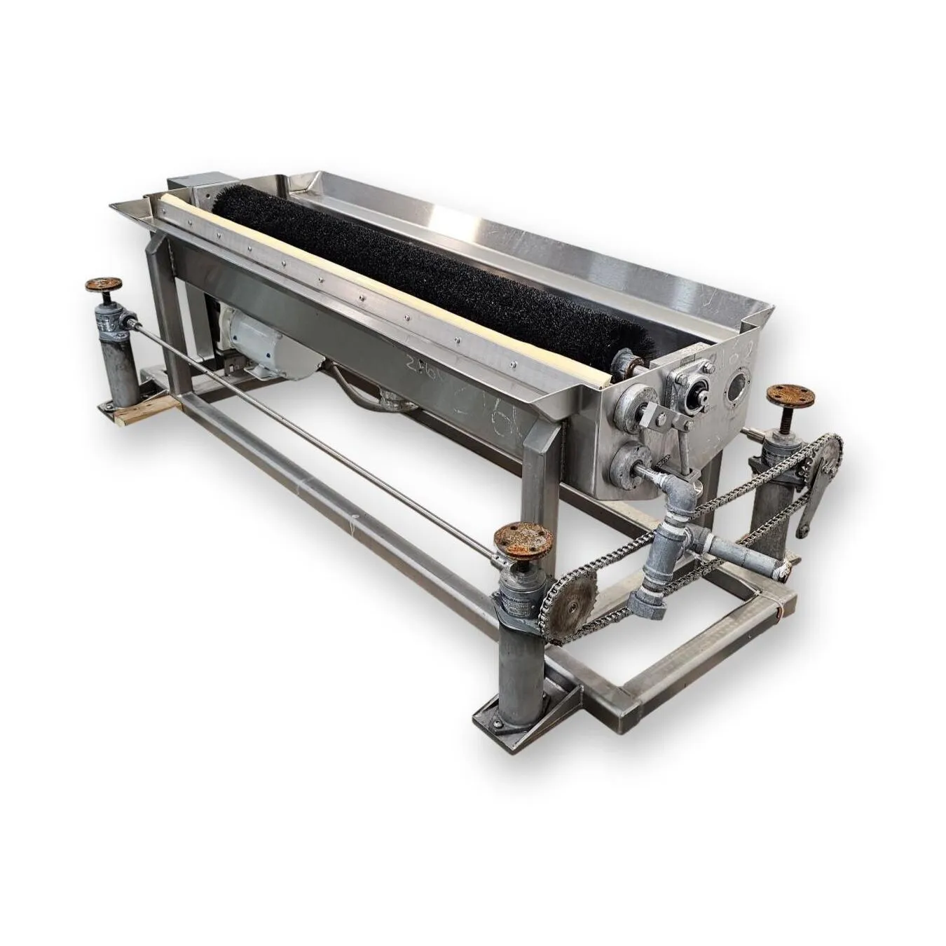 Used 1/2HP Motorized Sanitary Conveyor Belt Washing System - 54"W