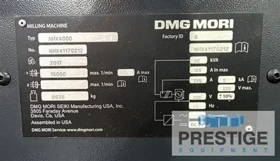 USED 2017 DMG MORI NHX-4000