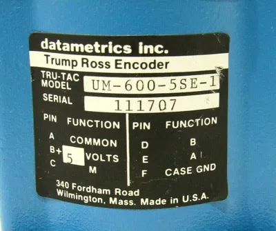 NEW DATAMETRICS UM-600-5SE-1 TRUMP ROSS ENCODER UM6005SE1