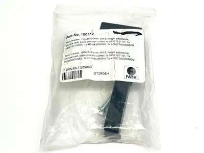 093B1201N08SS01,100552 | Fath 093B1201N08SS01 Floor Bracket 120x45x30mm Slot 8 Zinc Black 100552 - New