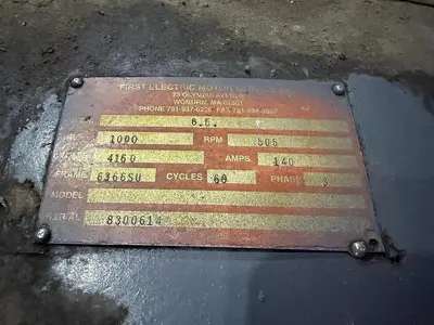 FIRST ELECTRIC MOTOR SERVICE 1000 HP MOTOR 4160V 505RPM