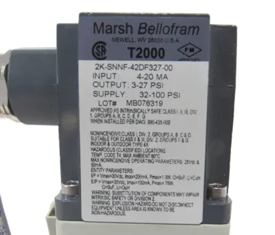 NEW MARSH BELLOFRAM 2K-SNNF-42DF327-00 TRANSDUCER T2000 2KSNNF42DF32700