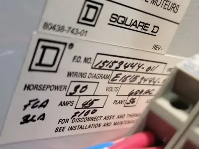 USED SQUARE D MODEL 6